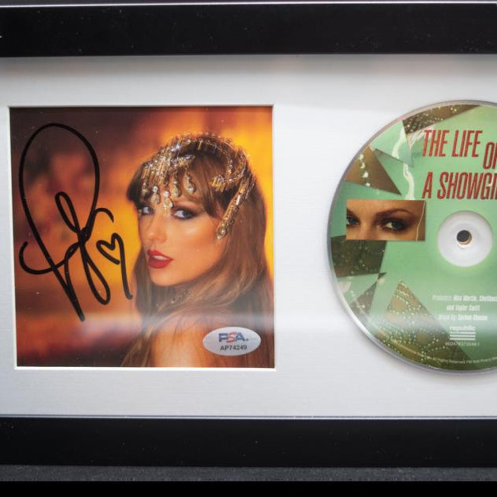 Taylor Swift Signed "The Life of a Showgirl" Horizontal Framed CD Insert Display (PSA)