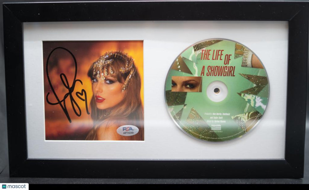 Taylor Swift Signed "The Life of a Showgirl" Horizontal Framed CD Insert Display (PSA)