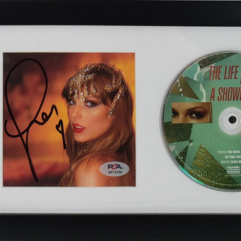 Taylor Swift Signed "The Life of a Showgirl" Horizontal Framed CD Insert Display (PSA)