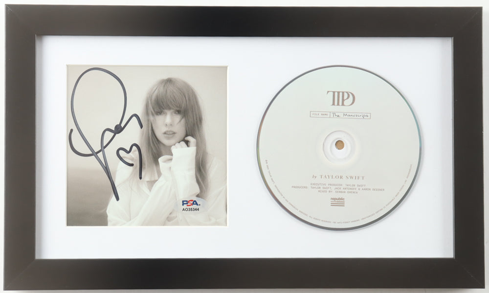 Taylor Swift Signed with a "Heart" "Tortured Poets Department" CD Insert Display with Disc (PSA)