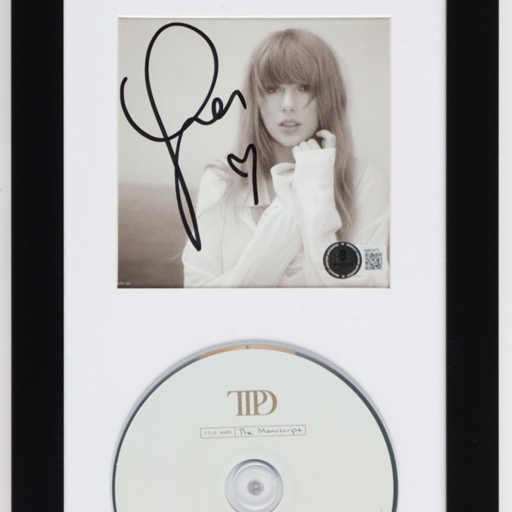 Taylor Swift Signed with a "Heart" "Tortured Poets Department" CD Insert Display with Disc (Beckett)