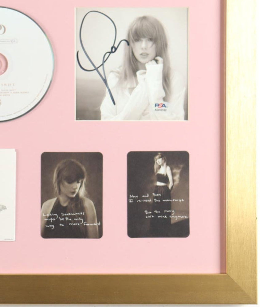 Taylor Swift Signed Framed "Tortured Poets Society" CD Album Insert Display With Disc Case, Disc &amp; (5) Swift Cards (PSA)