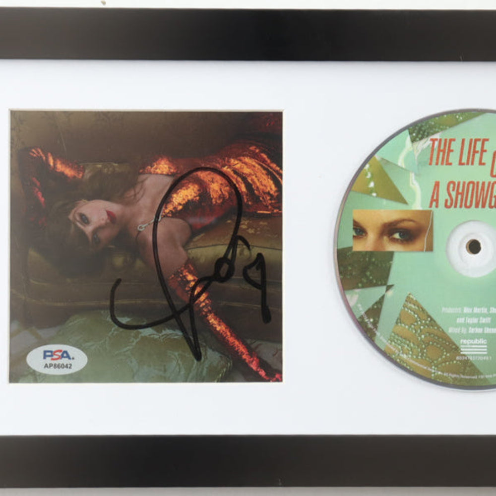 Taylor Swift Signed with a "Heart" "The Life of a Showgirl" Framed CD Insert Display (PSA)