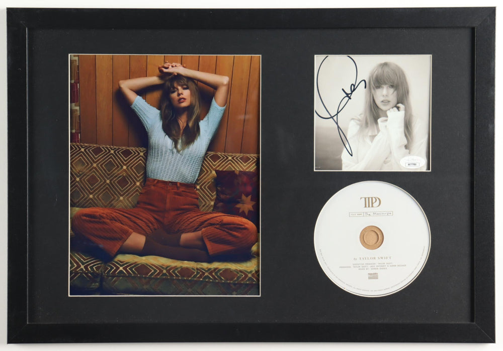 Taylor Swift Signed Framed &quot;The Tortured Poets Department&quot; CD Album Insert Display With Disc (JSA)(3)