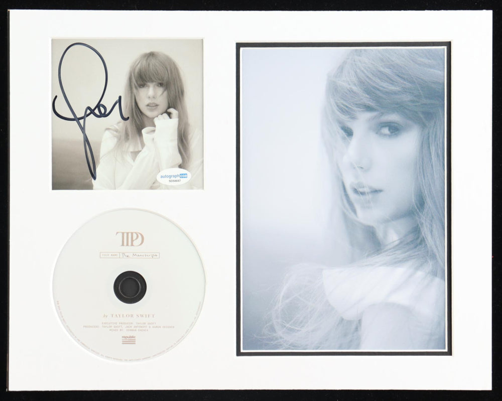 Taylor Swift Signed &quot;The Tortured Poets Department&quot; 11x14 Custom Matted CD Insert Display (ACOA)