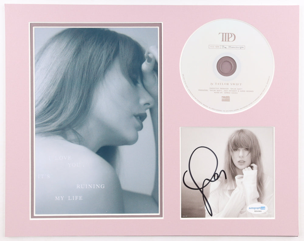 Taylor Swift Signed &quot;The Manuscript&quot; 11x14 Custom Matted CD Display (AutographCOA)