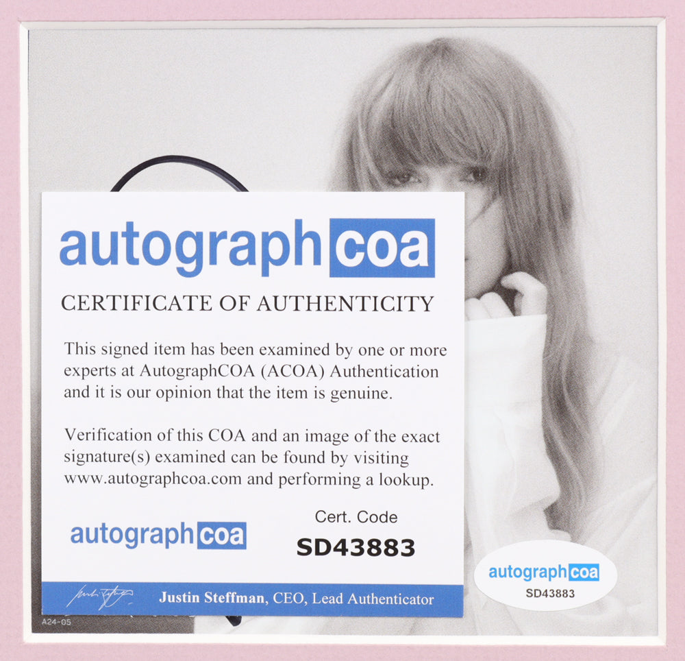 Taylor Swift Signed &quot;The Manuscript&quot; 11x14 Custom Matted CD Display (AutographCOA)