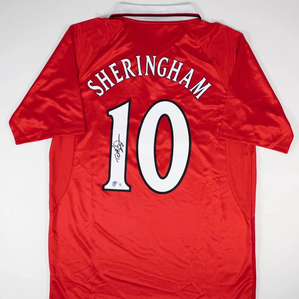 Teddy Sheringham Signed Umbro Manchester United 1999 Champions League Final Jersey (Beckett Witness Certified)