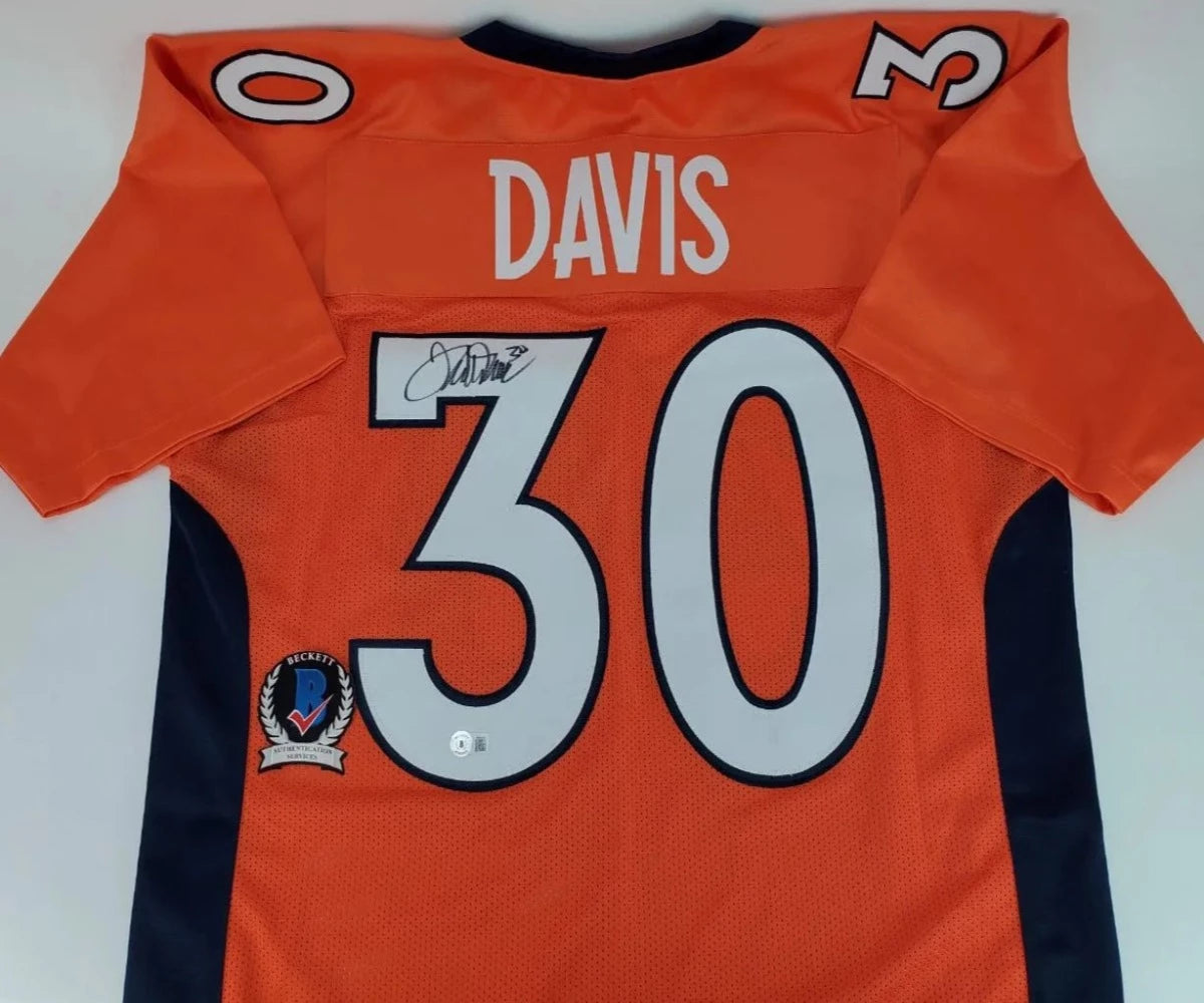 Terrell Davis Signed Denver Broncos Custom Orange Jersey