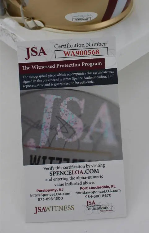 Trent Williams Signed San Francisco 49ers Speed Mini Helmet (JSA Witness COA)