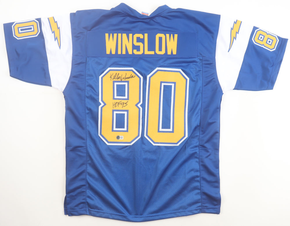 Kellen Winslow Signed Chargers Jersey Inscribed "HOF 95" (Beckett)