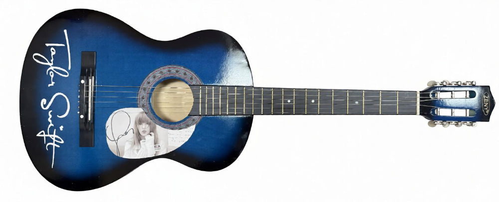 Taylor Swift Signed 38” Zeny Acoustic Blue Guitar (PSA)