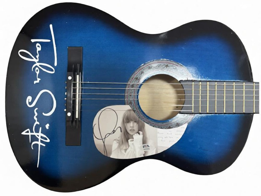 Taylor Swift Signed 38” Zeny Acoustic Blue Guitar (PSA)