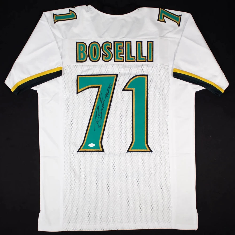 Grand Slam Sports Memorabilia Tony Boselli HOF 22 Signed Jacksonville Jaguars White Jersey Beckett Certified Authentic Sports Collectibles
