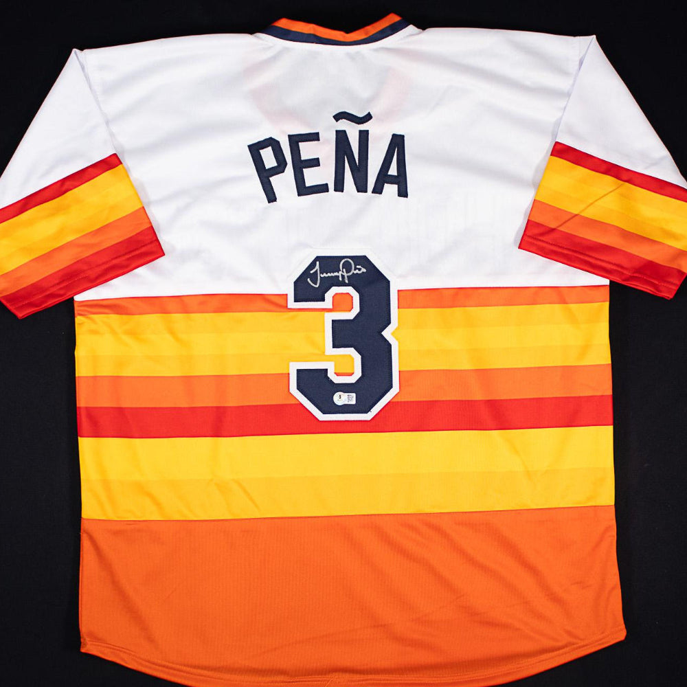Jeremy Pena Signed Astros Throwback Jersey (Beckett Witness Certified)