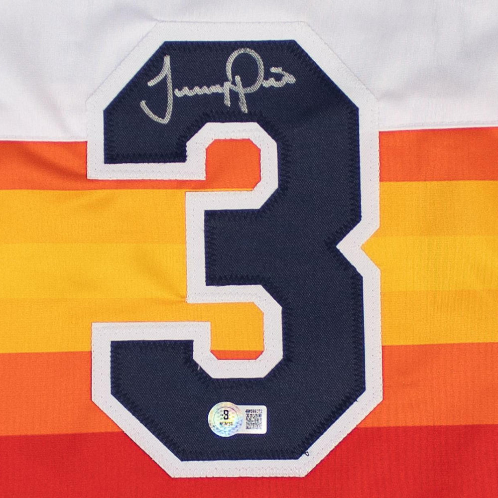 Jeremy Pena Signed Astros Throwback Jersey (Beckett Witness Certified)