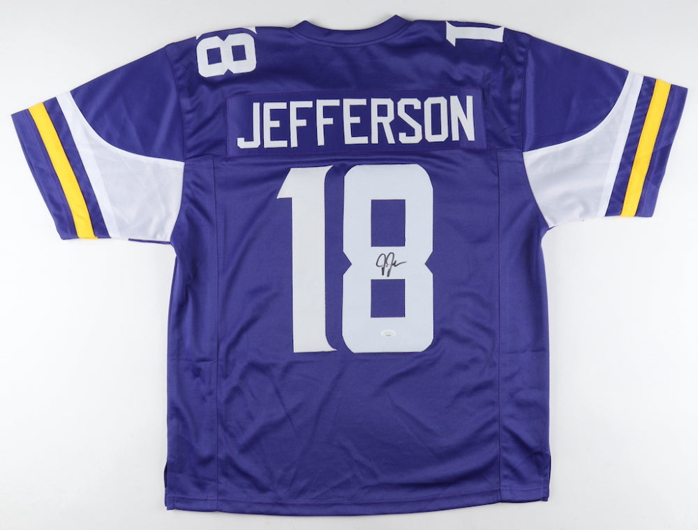 Autographed Minnesota Vikings JUSTIN JEFFERSON Purple Jersey hot JSA COA