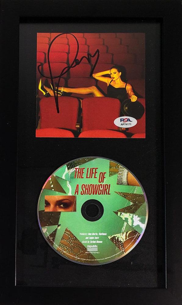 Taylor Swift Signed "The Life of a Showgirl" Framed CD Insert Display (PSA)