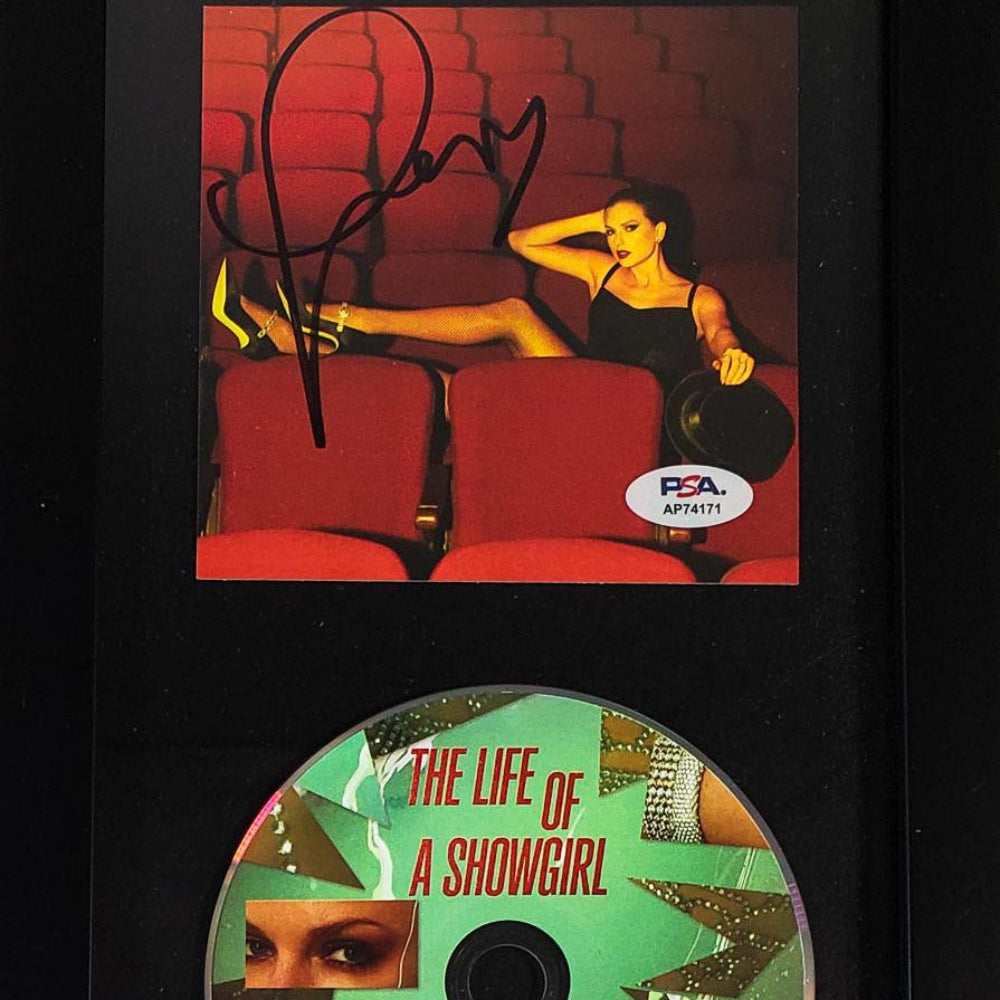 Taylor Swift Signed "The Life of a Showgirl" Framed CD Insert Display (PSA)