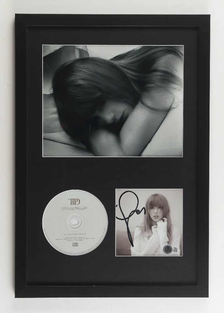 Taylor Swift Signed "The Tortured Poets Department" CD Album Insert Framed Display With Disc (Beckett LOA)