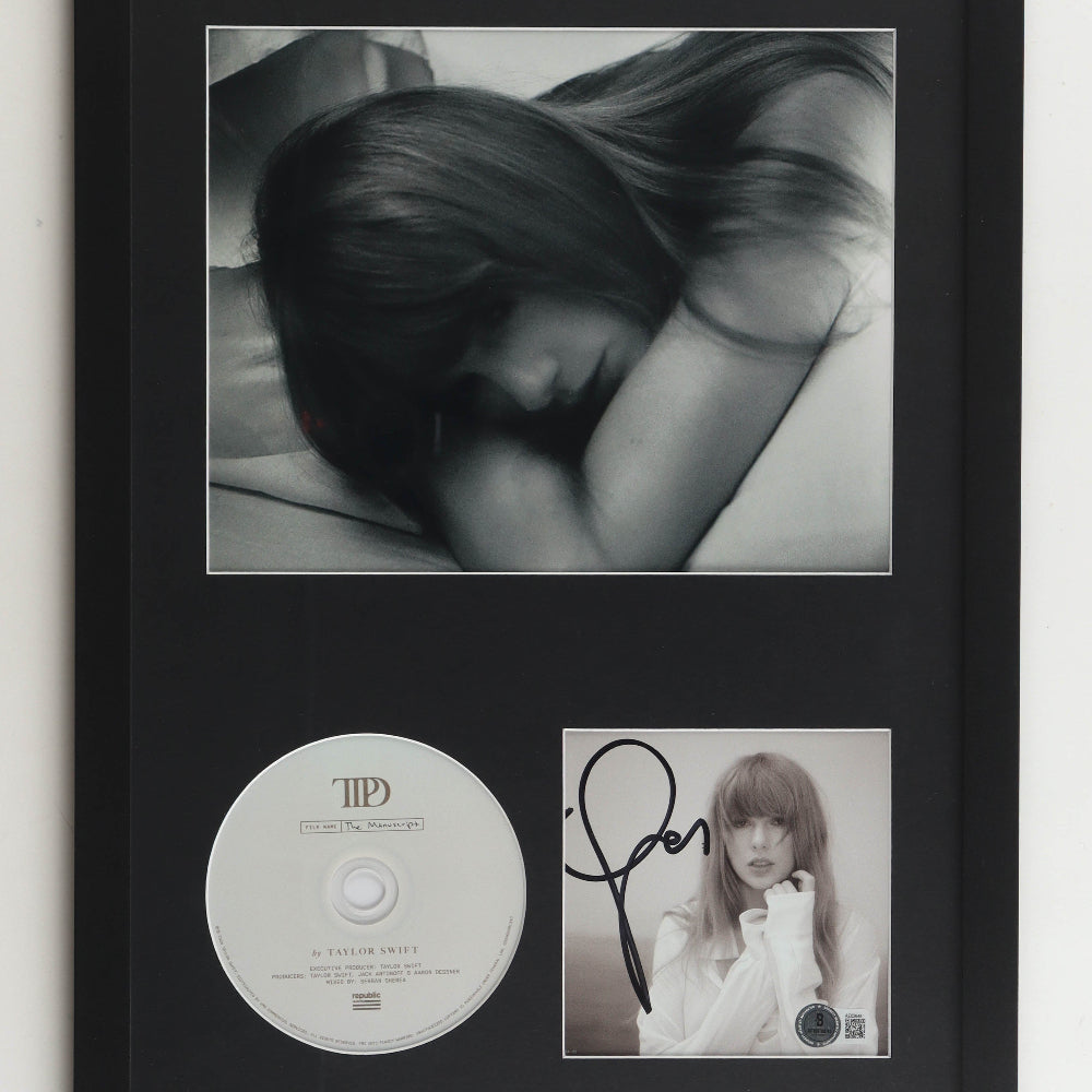 Taylor Swift Signed "The Tortured Poets Department" CD Album Insert Framed Display With Disc (Beckett LOA)