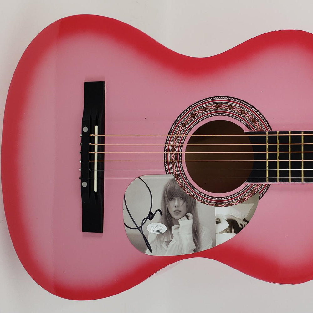Taylor Swift Signed 38” Acoustic Pink Guitar (JSA Hologram)