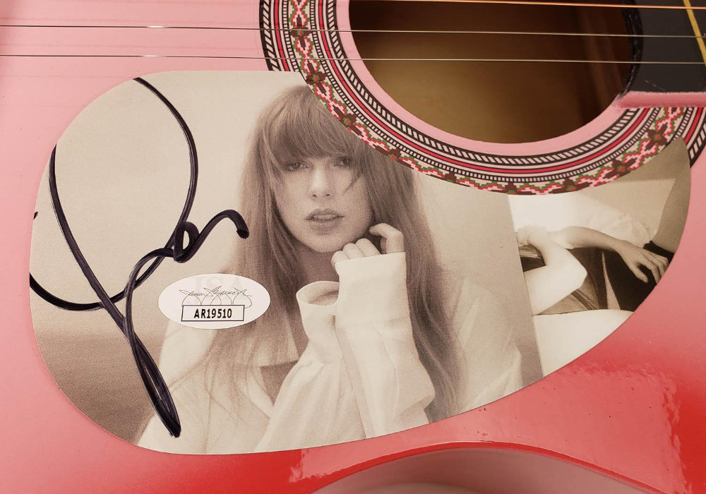 Taylor Swift Signed 38” Acoustic Pink Guitar (JSA Hologram)