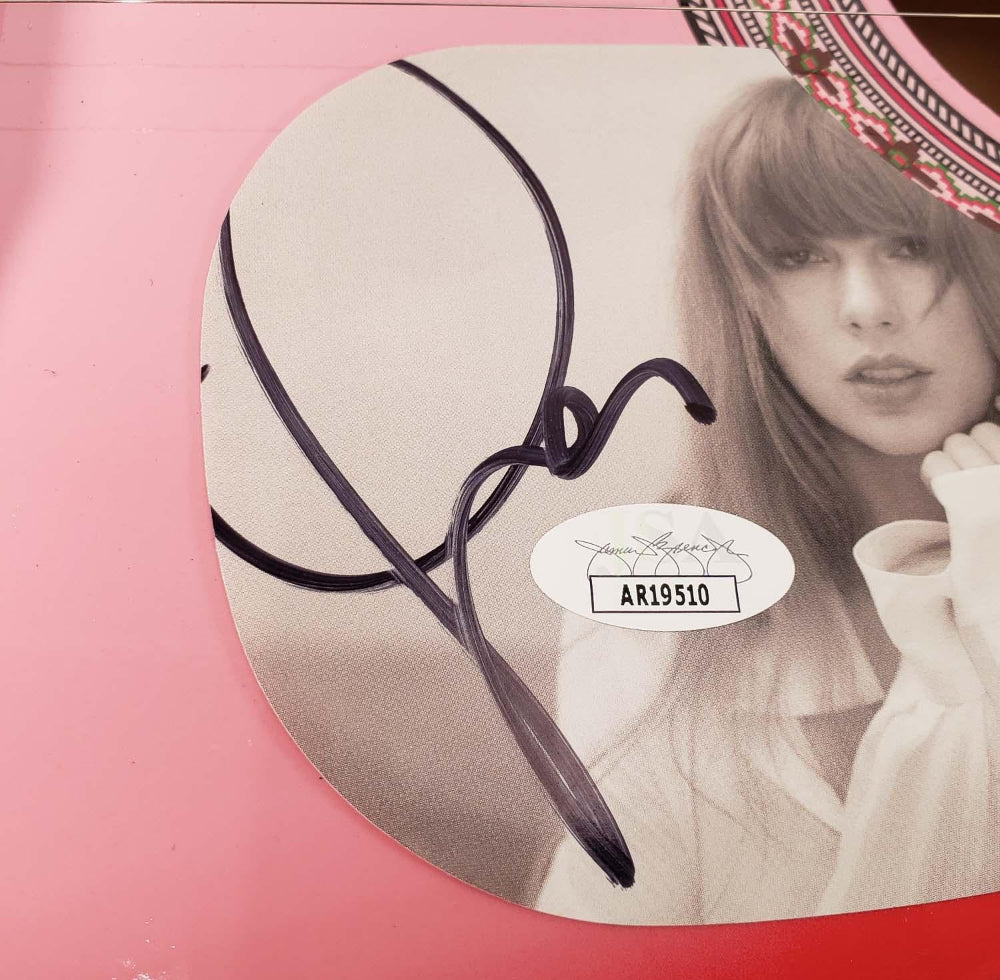 Taylor Swift Signed 38” Acoustic Pink Guitar (JSA Hologram)