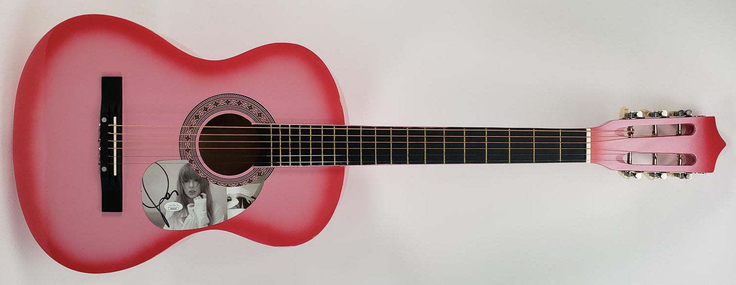 Taylor Swift Signed 38” Acoustic Pink Guitar (JSA Hologram)