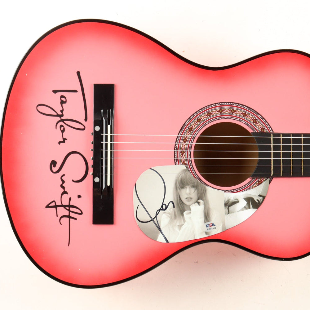 Taylor Swift Signed 38” Zeny Acoustic Pink Guitar (PSA)