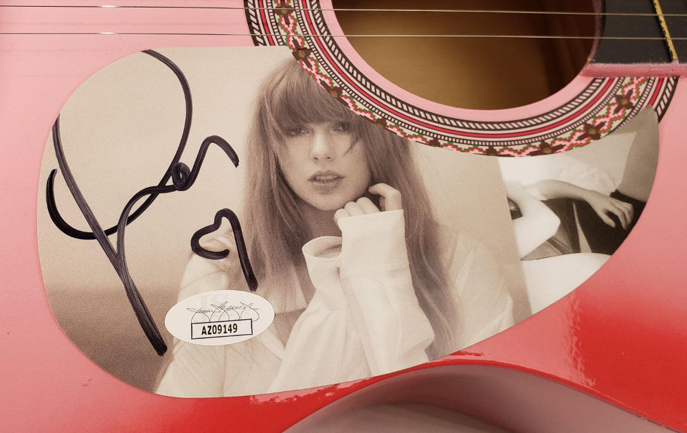 Taylor Swift Signed with a "Heart" 38” Acoustic Pink Guitar (JSA Hologram)