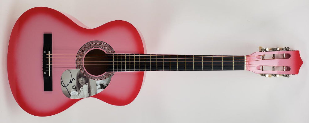 Taylor Swift Signed with a "Heart" 38” Acoustic Pink Guitar (JSA Hologram)