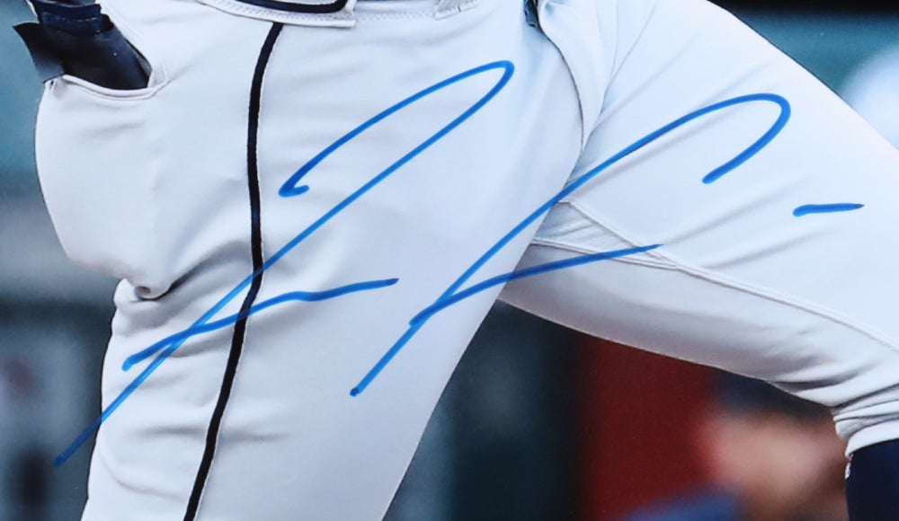 Ronald Acuna Autographed Atlanta White Majestic Baseball Jersey - JSA