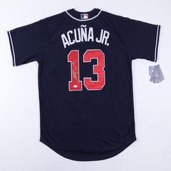 Shop Ronald Acuna Jr. Atlanta Braves Signed Navy Nike Authentic Jersey