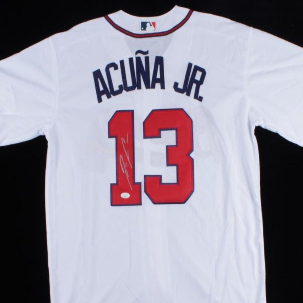 Ronald Acuna Signed Braves Blue Baseball Jersey JSA ITP – Sports