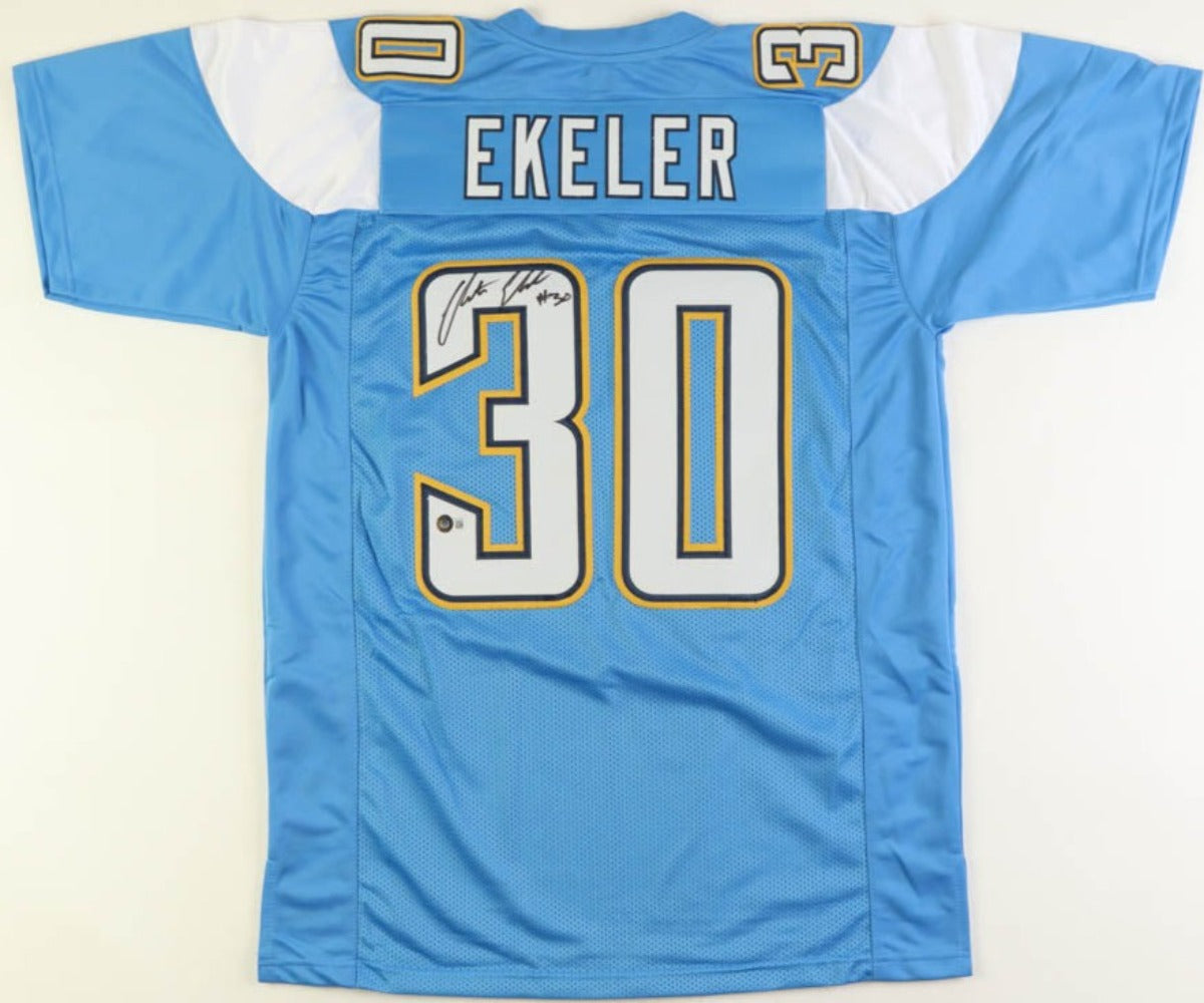 Austin Ekeler Signed Powder Blue Jersey (Beckett)