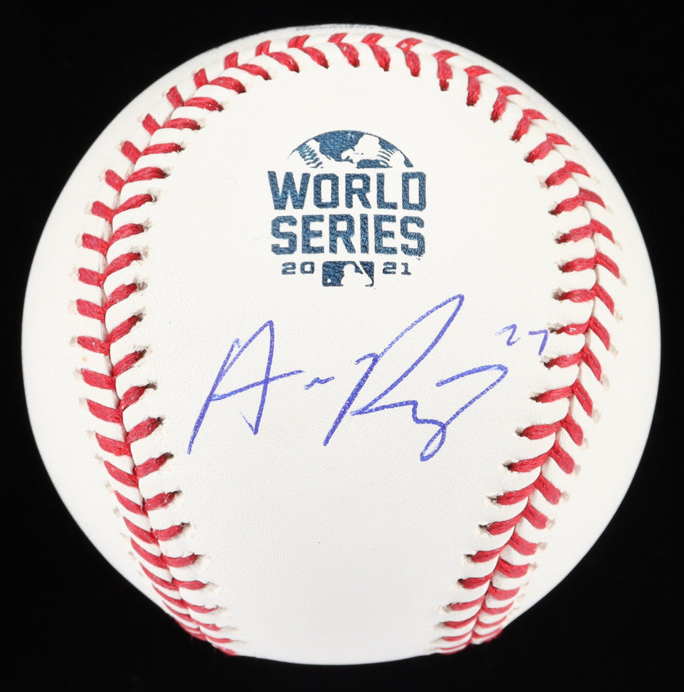 Austin Riley Signed 2021 World Series Logo Baseball (Beckett)