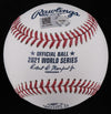Austin Riley Signed 2021 World Series Logo Baseball Inscribed &quot;21 WS Champs&quot; (MLB)