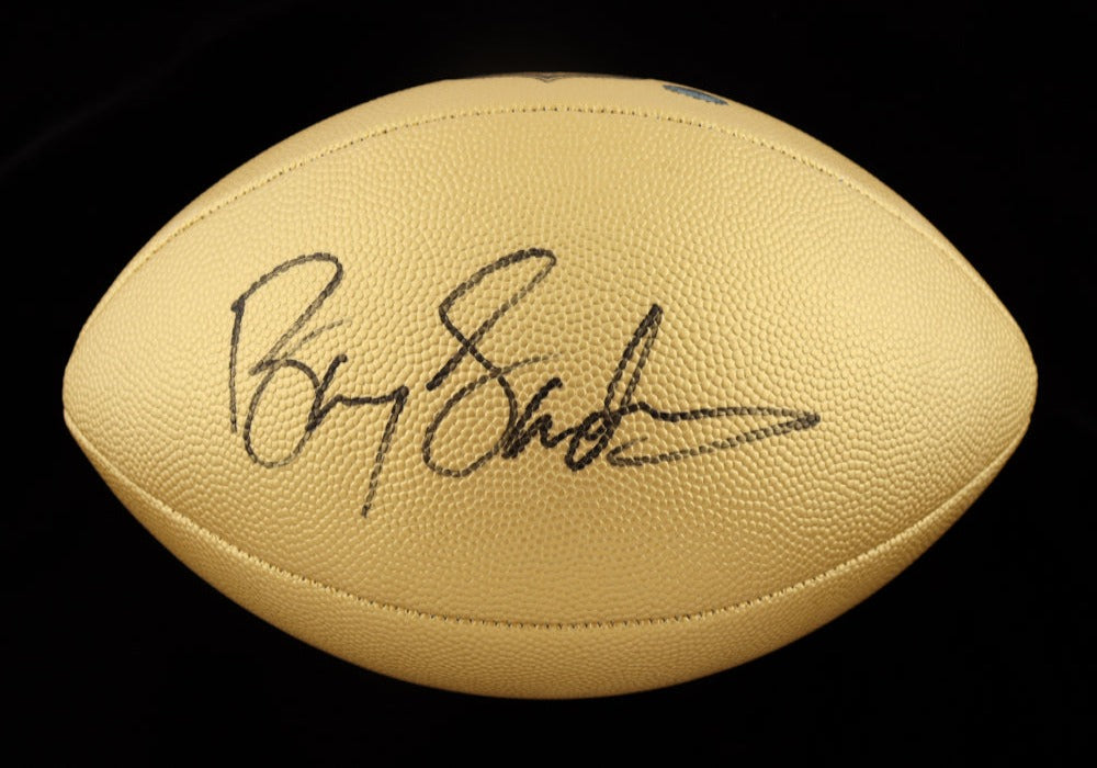Barry Sanders Signed "The Duke" Official NFL Gold Metallic Game Ball (Schwartz Sports COA)
