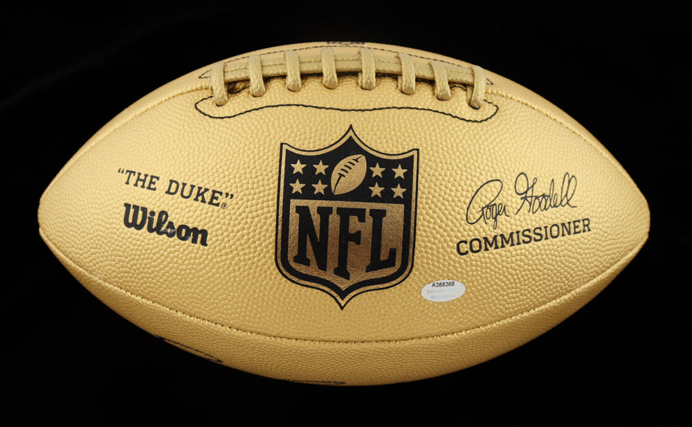 Barry Sanders Signed 'The Duke' Official NFL Gold Metallic Game