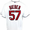 Shane Bieber &quot;2020 Triple Crown&quot; &amp; &quot;2020 AL Cy Young&quot; Signed Cleveland Indians Majestic MLB Replica Jersey