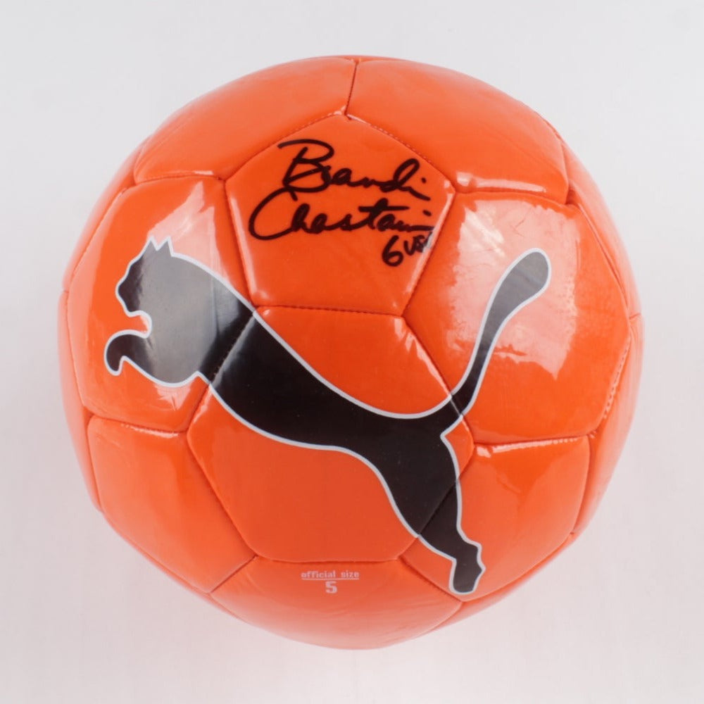 Brandi Chastain Signed Soccer Ball Inscribed "USA" (JSA COA)