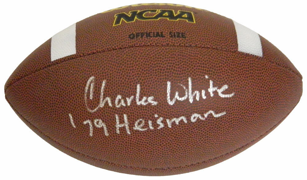 Charles White Signed Wilson NCAA Full-Size Football with "79 Heisman" Inscription