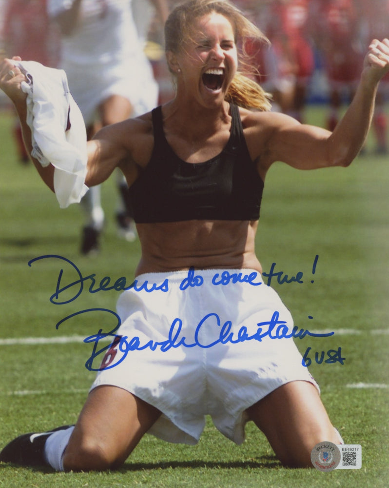 Brandi Chastain Signed Team USA 8x10 Photo Inscribed "Dreams Do Come True!" & "USA"