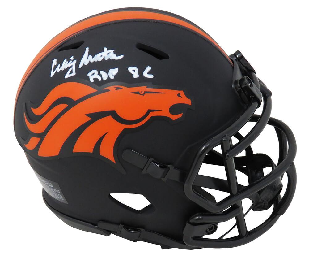 Craig Morton Signed Denver Broncos Eclipse Black Matte Mini Football H – GSSM