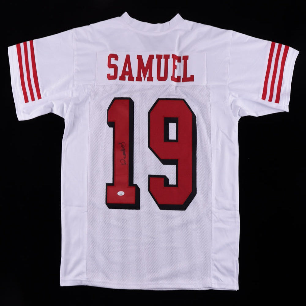 Deebo Samuel Signed White Jersey With Black Outline (#1) (JSA)
