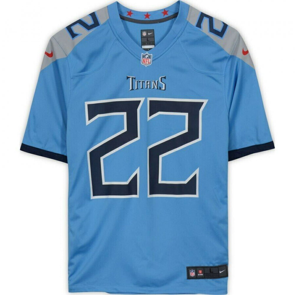 Derrick Henry Signed Titans Blue Nike Jersey (Fanatics Hologram)
