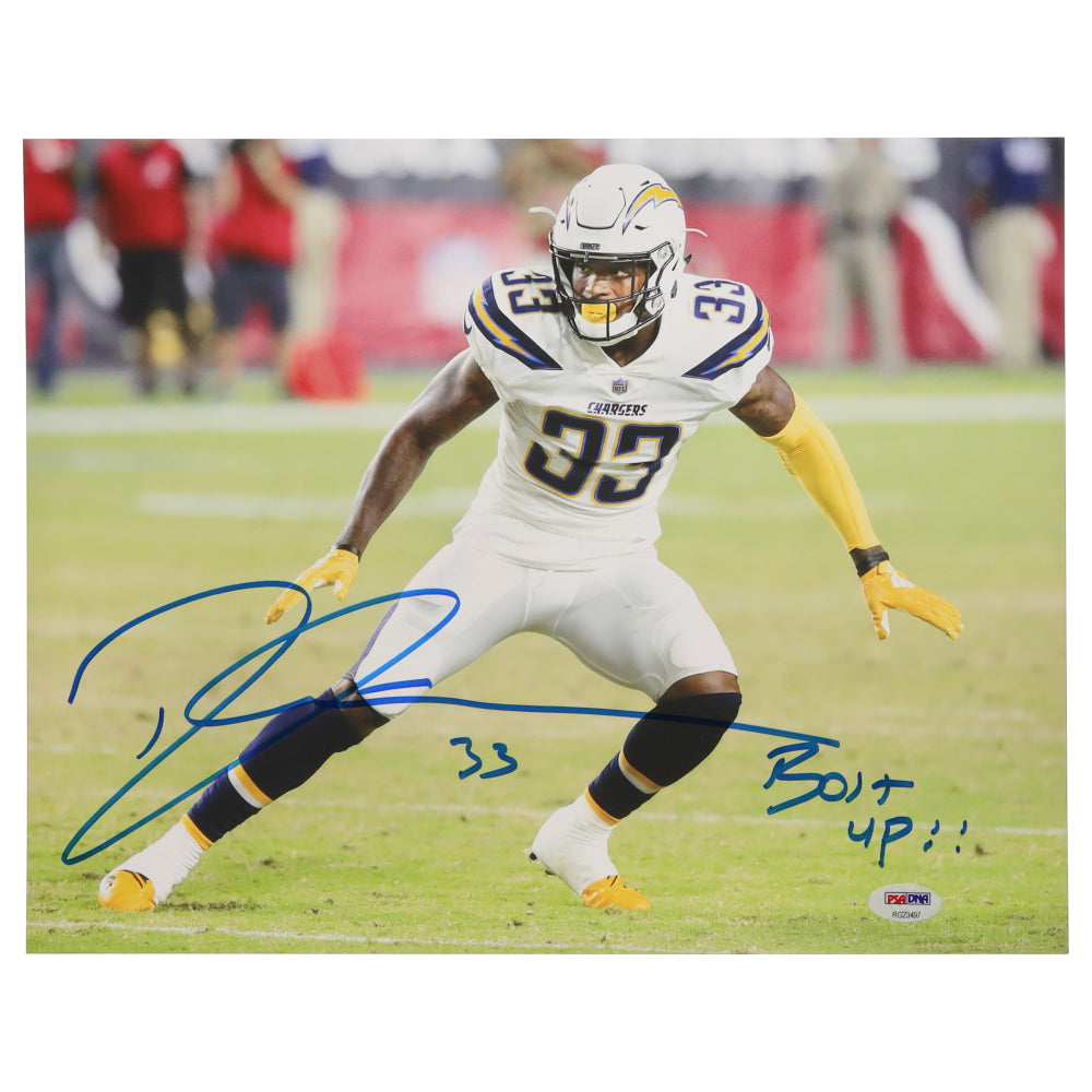 Derwin James Signed Rookie Season Chargers 11x14 Photo Inscribed "Bolt Up!!" (PSA)