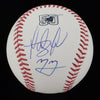 Fernando Tatis Jr. &amp; Manny Machado Signed Padres Logo OML Baseball (Beckett COA)