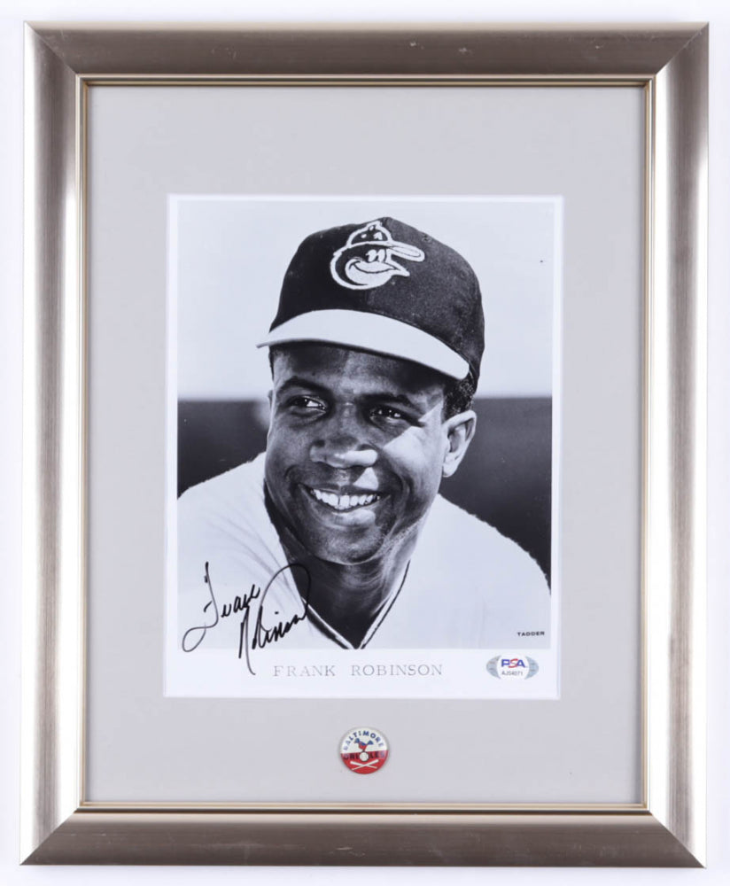 Frank Robinson Signed Orioles 16x19 Custom Framed Hall of Fame